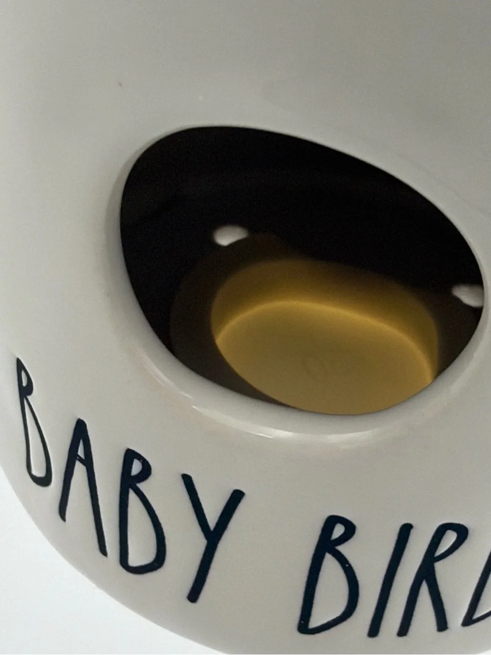 Rae Dunn Mini Round Baby Bird House With Plaid Black White Ribbon 5" Tall - Picture 9 of 10